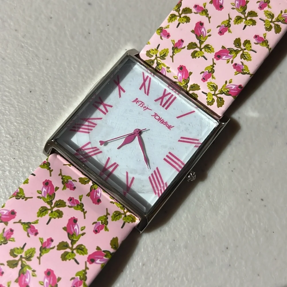 Betsey Johnson Pink Roses Watch - Picture 1 of 6